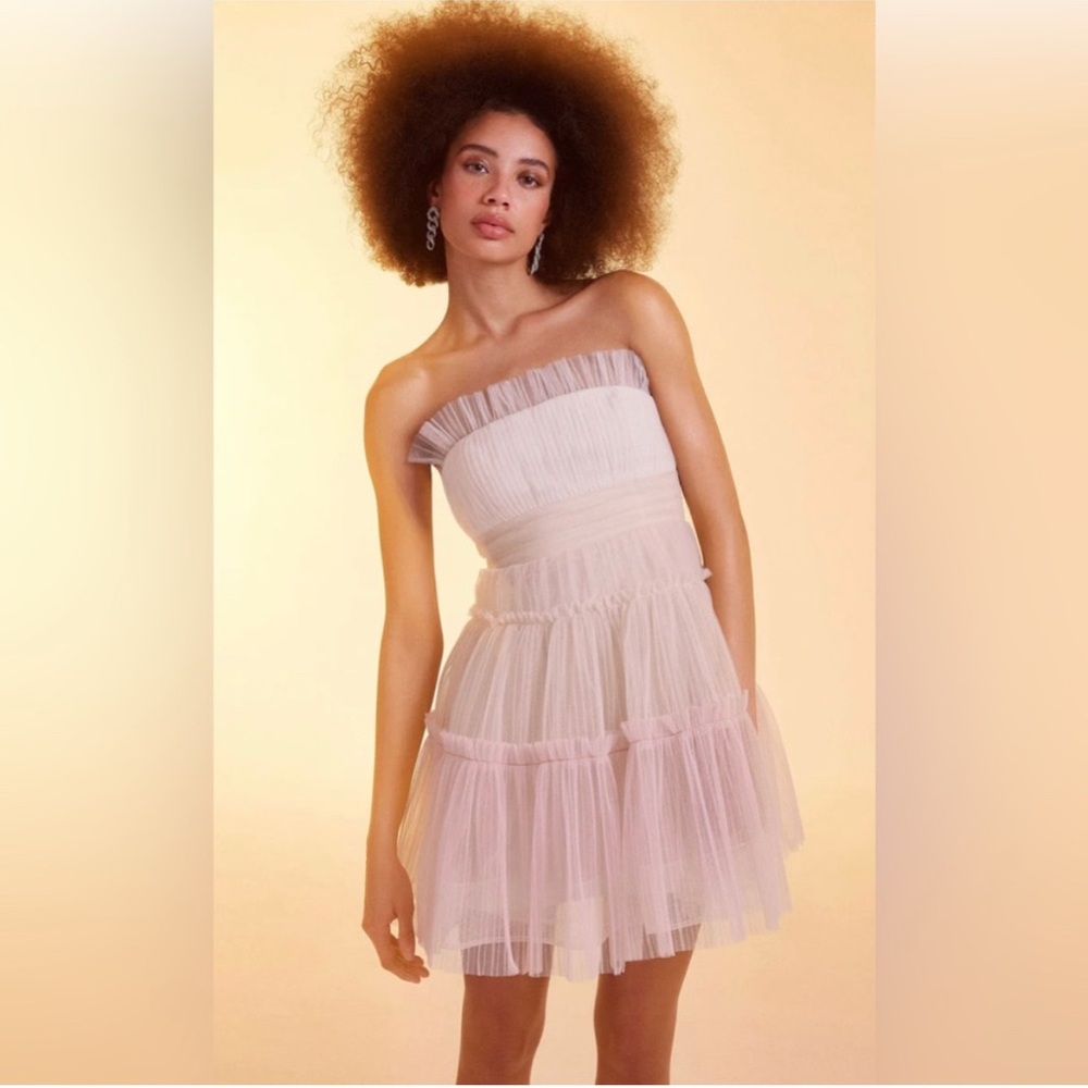 BCBGMaxazria Strapless Tiered Tulle Mini Dress Size 12 New w/Tag ONLINE for $398 - Picture 17 of 17